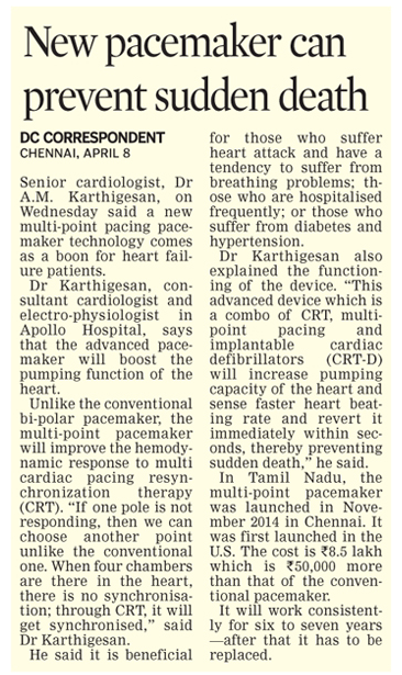 News clipping on 'New Pacemaker Can Prevent Death'.